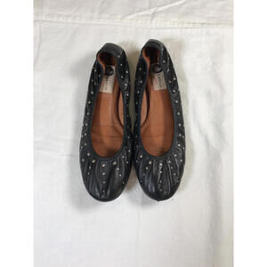 Lanvin Black Studded Leather Ballet Flats size 42